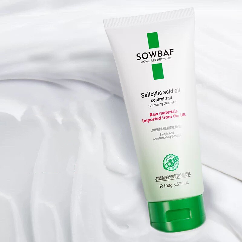 Sữa rửa mặt SOWBAF làm sạch tẩy tế bào chết Salicylic Acid Oil Control And Refreshing Cleanser SOBA06 | BigBuy360 - bigbuy360.vn