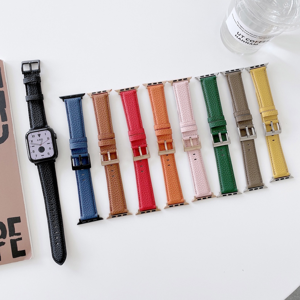 Dây Đeo Bằng Da Thật Cho Đồng Hồ Thông Minh Apple 38mm 42mm 40mm 44mm 41mm 45mm