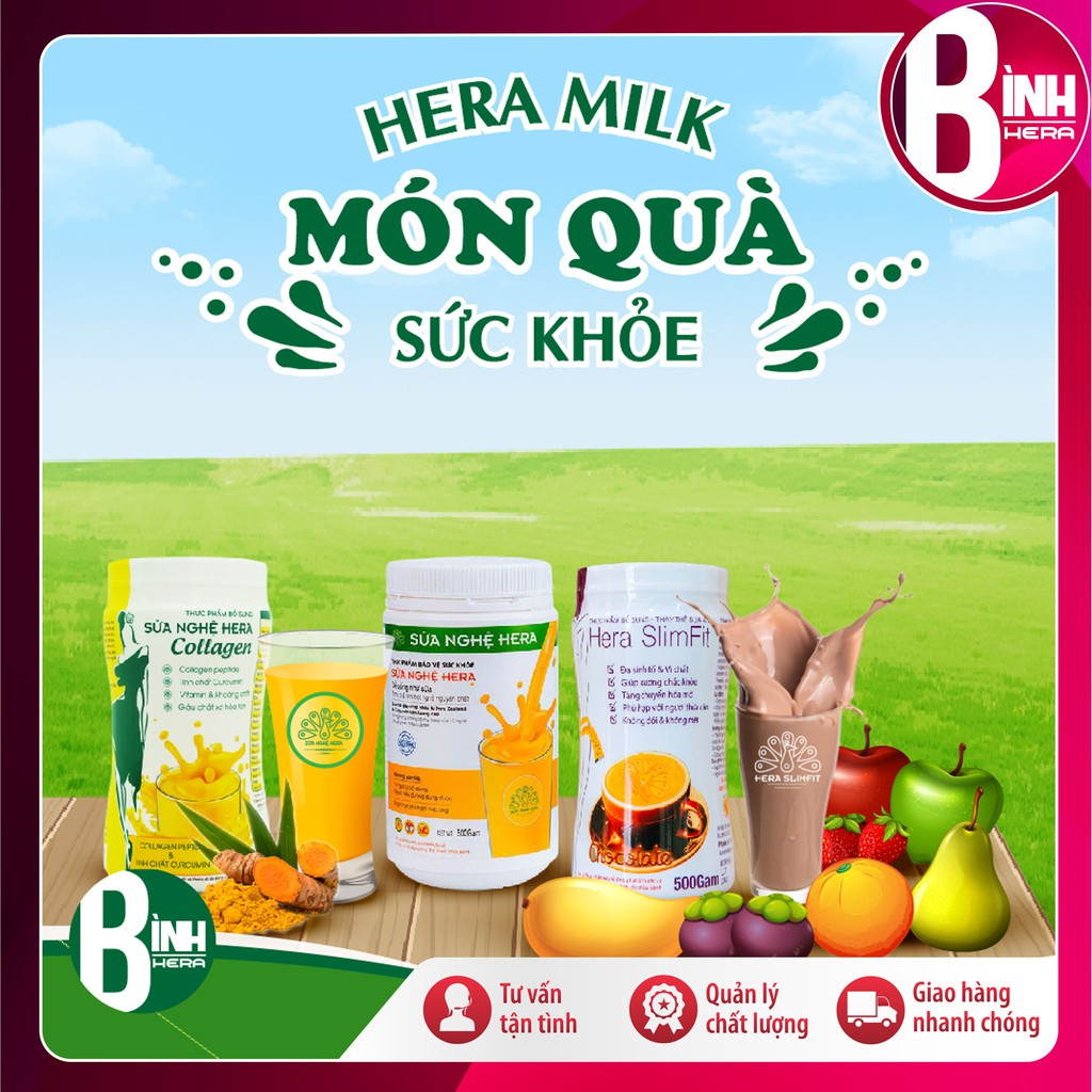 [HÀNG CHÍNH HÃNG] Sữa nghệ Hera Collagen 500g - Hera Milk - Đẹp da, hết đau dạ dày - sữa nghệ hera - Giá tốt