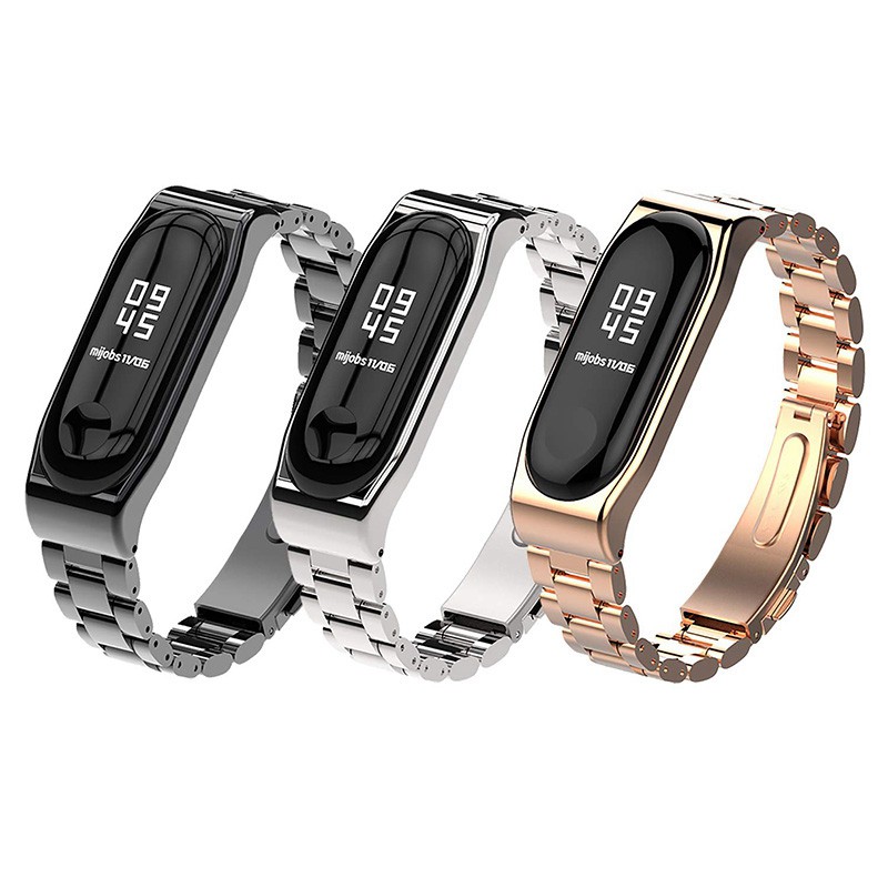 Dây Đeo Thay Thế Chất Liệu Thép Không Gỉ Màu Vàng Cho Xiaomi Mi Band 3 / 4 | BigBuy360 - bigbuy360.vn
