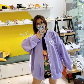 ÁO BOMBER NỈ TRÁI TIM FORM RỘNG
