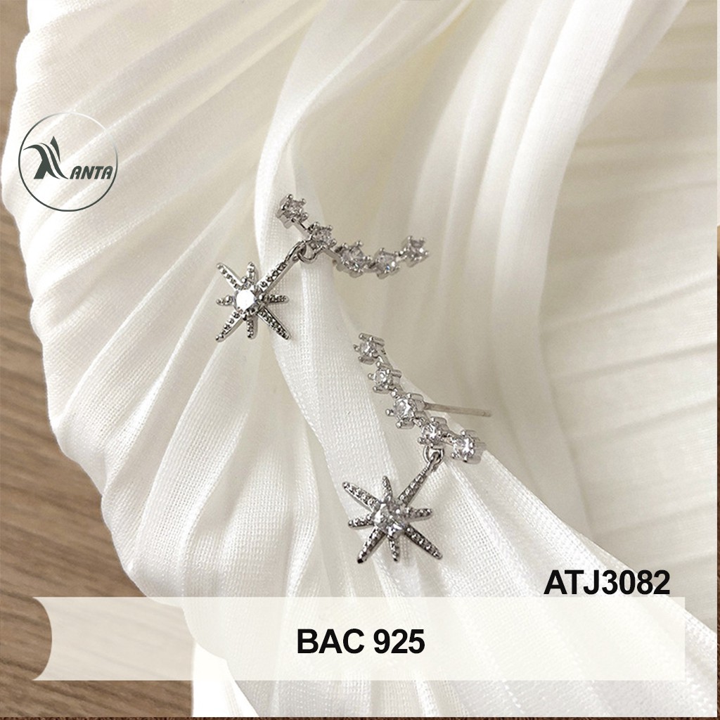 Bông tai bạc 925 Chấm sao lấp lánh phong cách Hàn Quốc ANTA Jewelry - ATJ3082