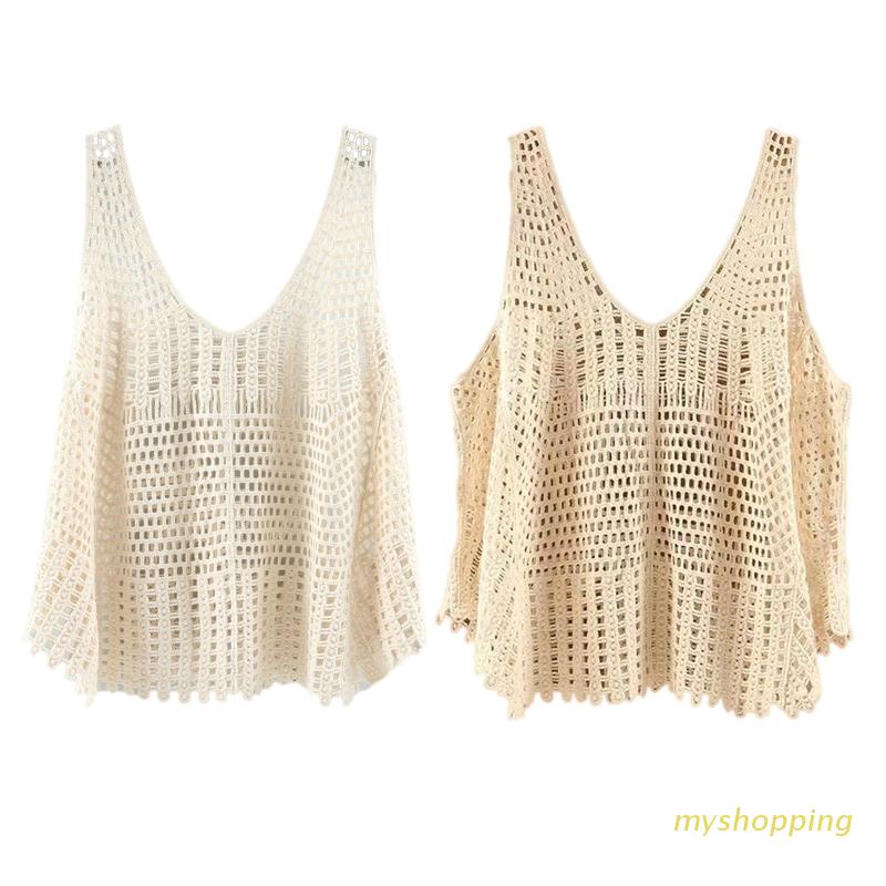 Áo Len Không Tay Cổ Chữ V Phong Cách Boho Thời Trang Cho Nữ