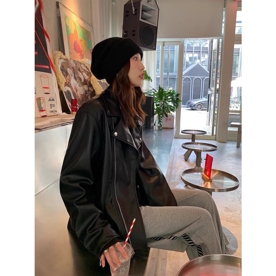 Áo khoác giả da Biker faux leather jacket