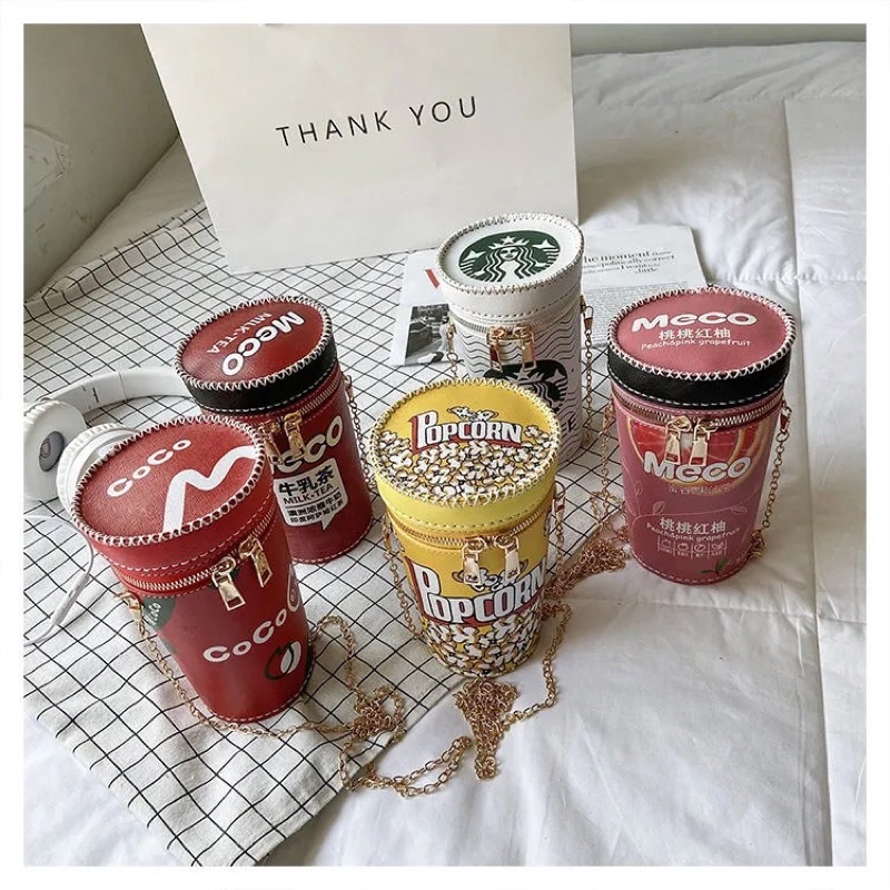 M21_Túi Da Pu Hình Cốc Tự May Handmade