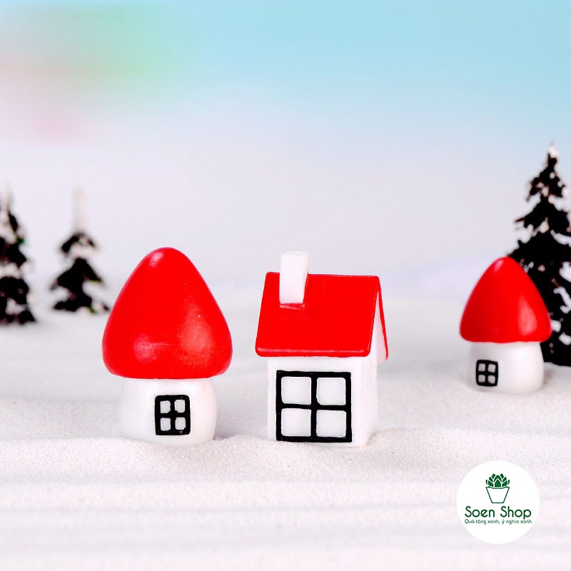 |FREESHIP| Phụ kiện NHÀ TUYẾT trang trí Noel, Giáng sinh- Phụ kiện trang trí cây xanh để bàn làm việc, mô hình tiểu cảnh