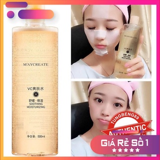 Nước hoa hồng Maycreate VC Smoothing Moisturising Toner sạch sâu dưỡng da- Nội địa Trung- 500ml 