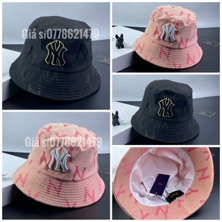 Nón bucket - mũ vành vải dệt nhập ny thêu chữ 2 lớp sành điệu thời trang nữ