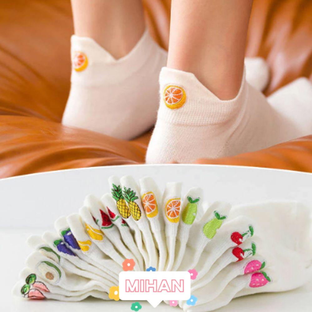 Vớ Cổ Thấp Mềm Mại Thêu Hình Trái Cây Dễ Thương Cho Nam Và Nữ MIHAN1