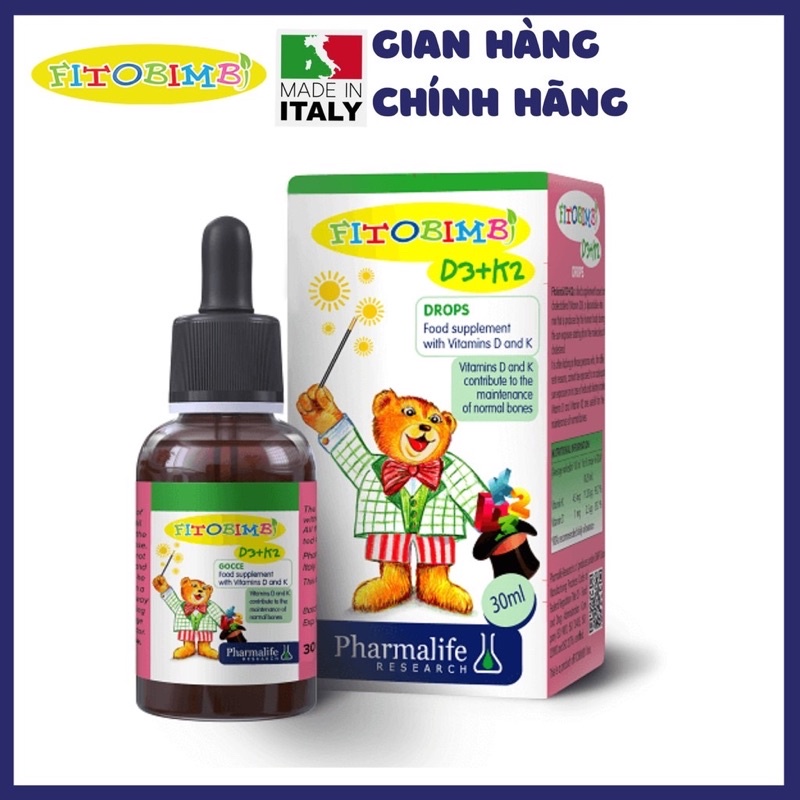 Fitobimbi D3+K2 30ml - Xương , răng thêm chắc khoẻ - Bớt lo trẻ còi xương