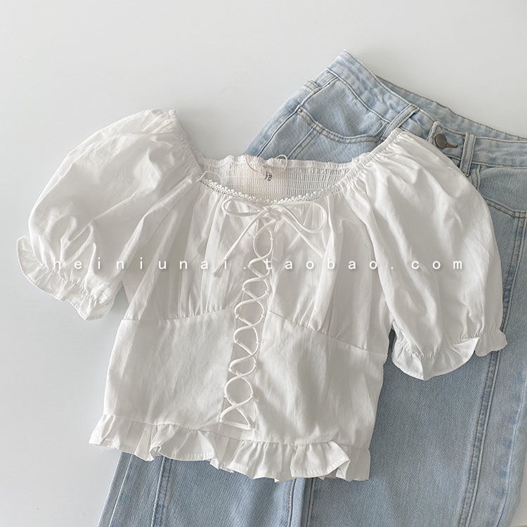 Áo Sơ Mi Tay Phồng Phong Cách Hàn Quốc Kiểu Mới Thời Trang Mùa Hè Dành Cho Nữ 2022