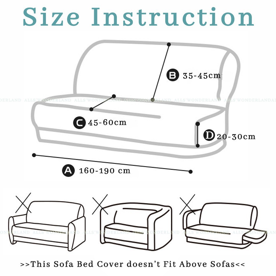 Rinted foldable sofa bed cover geometric and leaves design elastic cover