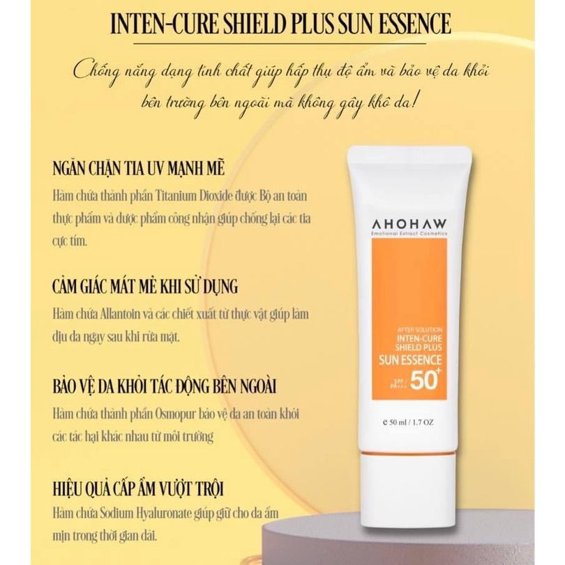 Kem Chống Nắng AHOHAW SPF 50+/PA+++ Sun Essence 50ml HÀN QUỐC