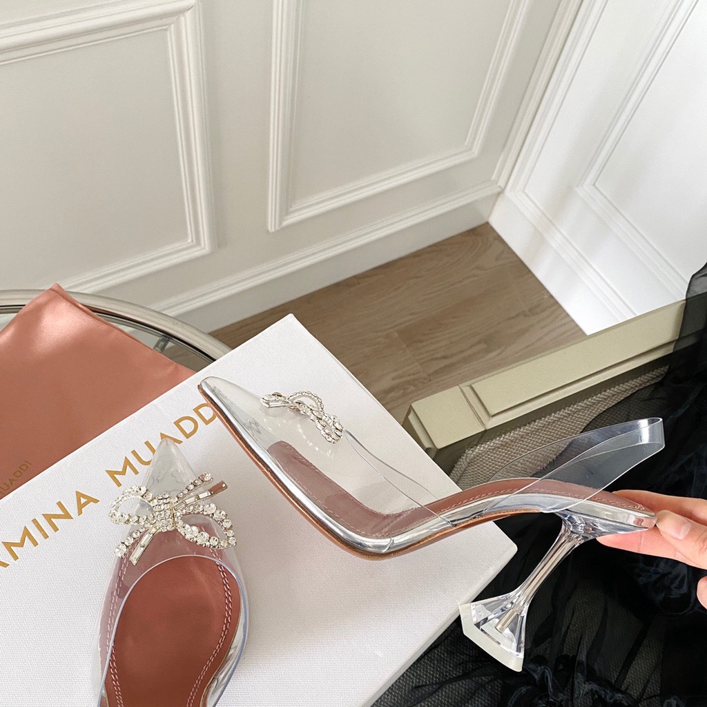 Không thể tái tạo được! Amina MUADDI Betty Hộp Đựng Kính Pha Lê PVC Bơm-No 7.5 CM