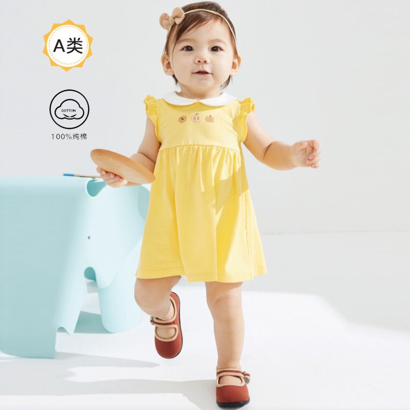 váy hè dáng chữ A cotton cho bé