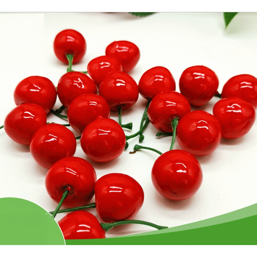 Set 10 quả CHERRY ĐỎ trang trí noel, trang trí phụ kiện handmade