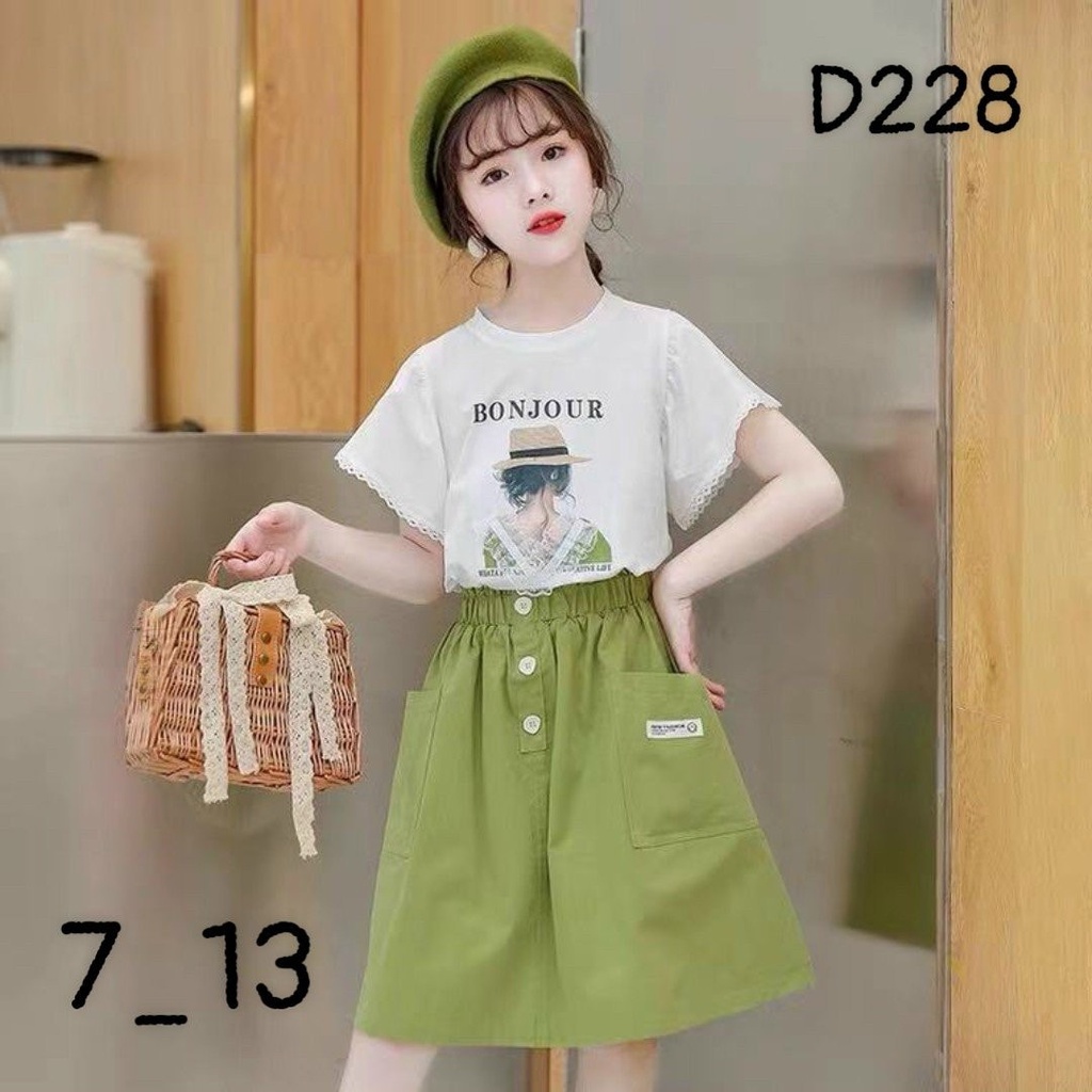 SÉT VÁY BÉ GÁI IN HÌNH CÔ GÁI DỄ THƯƠNG HÀNG QC LOẠI 1