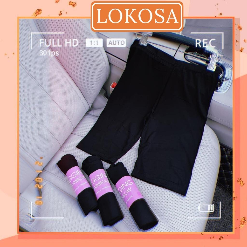 Quần Legging Lửng LOKOSA Quần Tập Gym Nữ Cạp Cao Nâng Mông Lưng Thun Ôm Vải Cotton Cao Cấp QD007