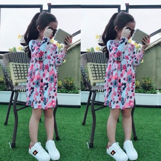 Váy cotton dài tay cho bé gái