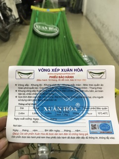 Võng xếp Xuân Hoà, ship hoả tốc