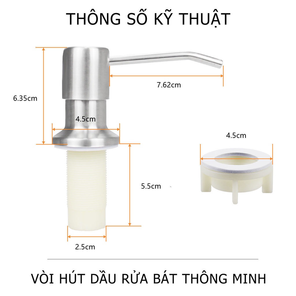 Vòi hút nước rửa chén, bộ vòi xịt nước rửa bát tự bơm hút dầu rửa bát thông minh ống dẫn dài 1,2m-MKS064