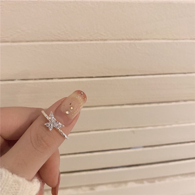 [3bQ_shop]nhẫn dành cho bạn gái hình bướm lấp lánh