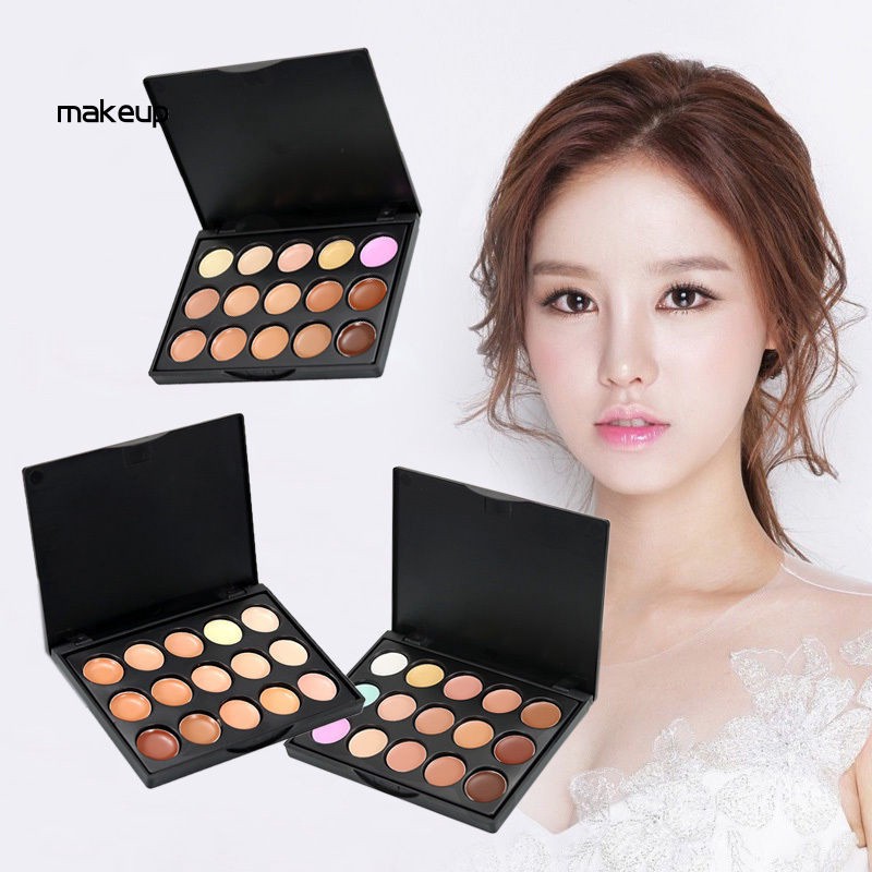 [Hàng mới về] Bảng phấn che khuyết điểm 15 màu 3 mẫu có thể dùng bắt sáng tạo khối cho khuôn mặt