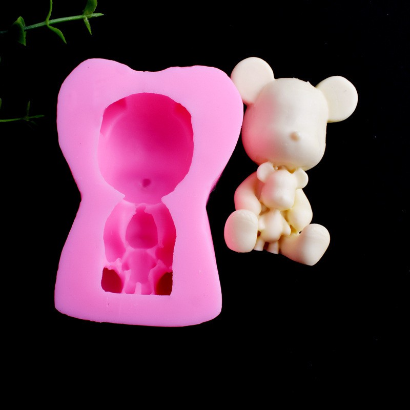 Khuôn Silicone Tạo Hình Làm Bánh Kẹo Hình Chú Gấu 3D DIY