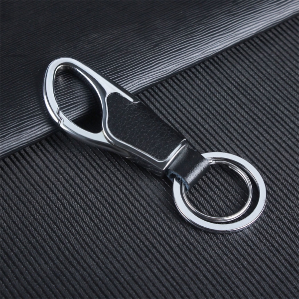 Móc chìa khóa bằng da thiết kế đơn giản dành cho nam