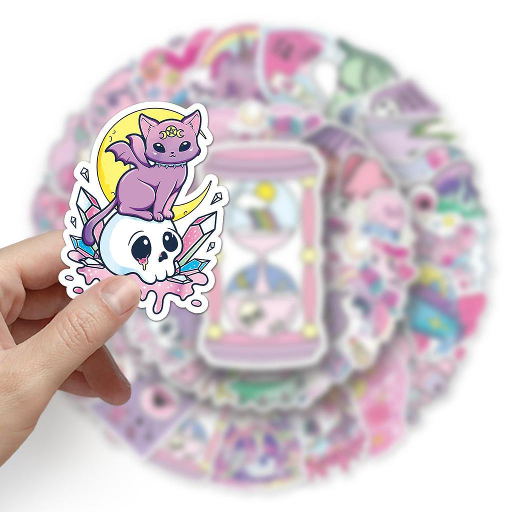 50 Miếng Dán Trang Trí Xe Hơi / Nhà Cửa Phong Cách Gothic Sáng Tạo Vui Nhộn Chống Thấm Nước