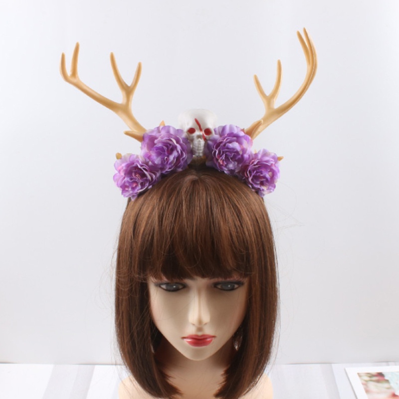 Cài Tóc Hình Sừng Hươu Đính Hoa Hóa Trang Halloween