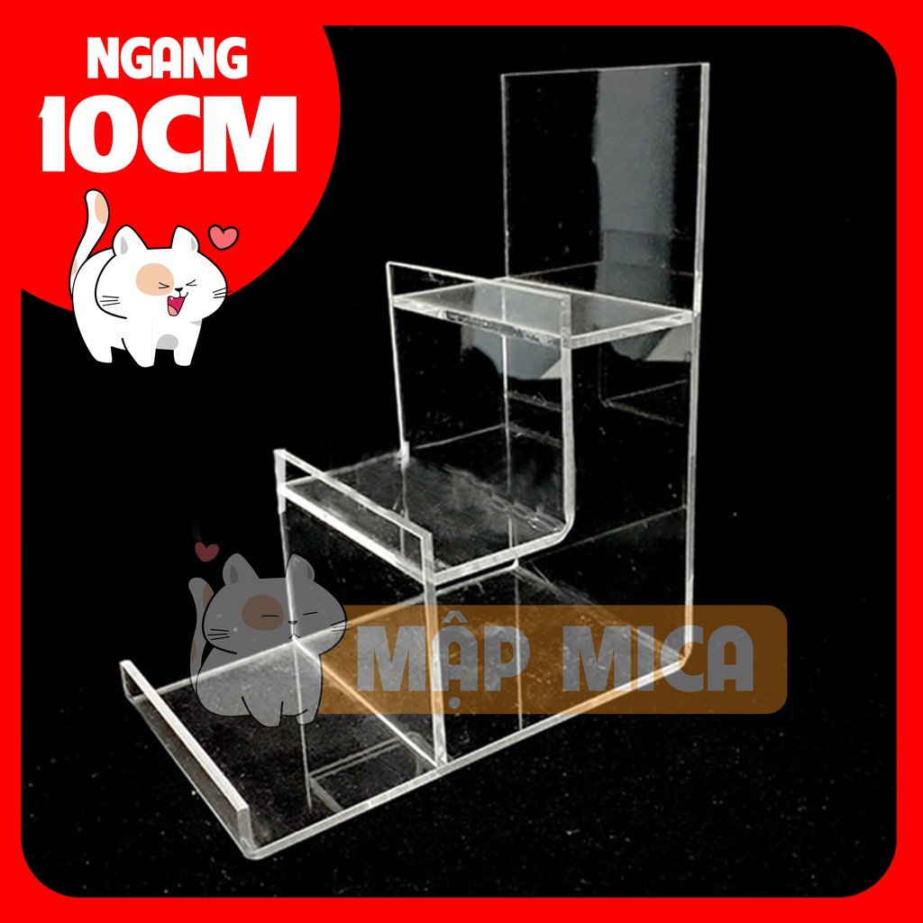 Kệ Mica 3 Tầng Trưng Bày Bóp Ví Nữ (Trong Suốt) - 10cm