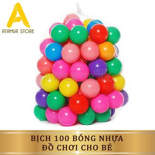 Túi 100 Quả Bóng Nhựa Nhiều Màu Cho Bé Vui Chơi