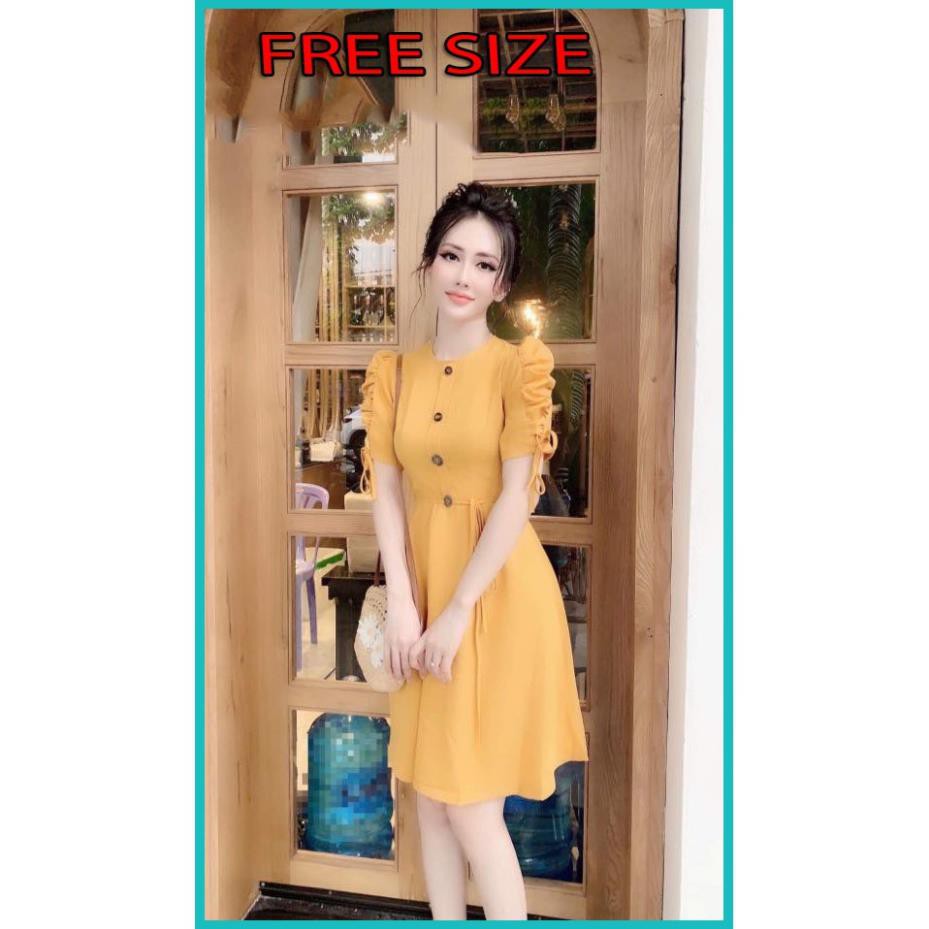 Đầm dự tiệc tay phồng cột nơ (Hàng Bán Shop) thời trang SUSU_FASHION193 * 💖