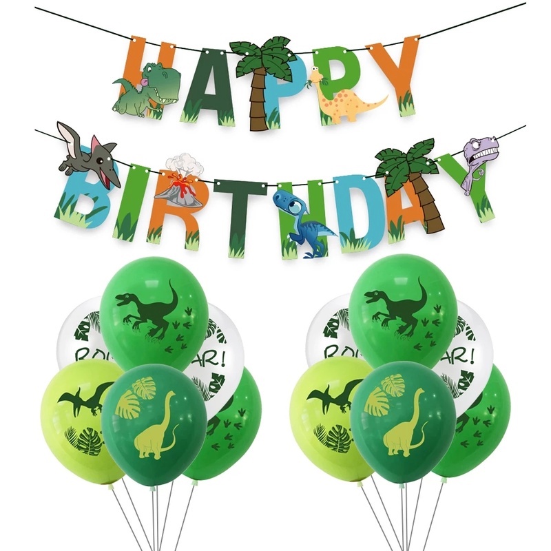 Set 16 / 15 / 12 Bong Bóng Hình Khủng Long Trang Trí Tiệc