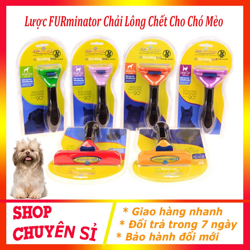 Dành cho CHÓ Mèo - Lược chải lông cầm tay, lấy lông rụng, gỡ lông rối FURMINATOR ✌️ PHIÊN BẢN MỚI 2021