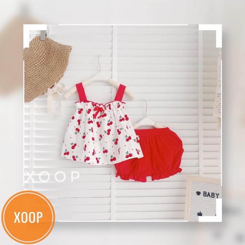 Bộ 2 dây quả quả vàng đỏ đính nơ cho bé gái (8-22kg)