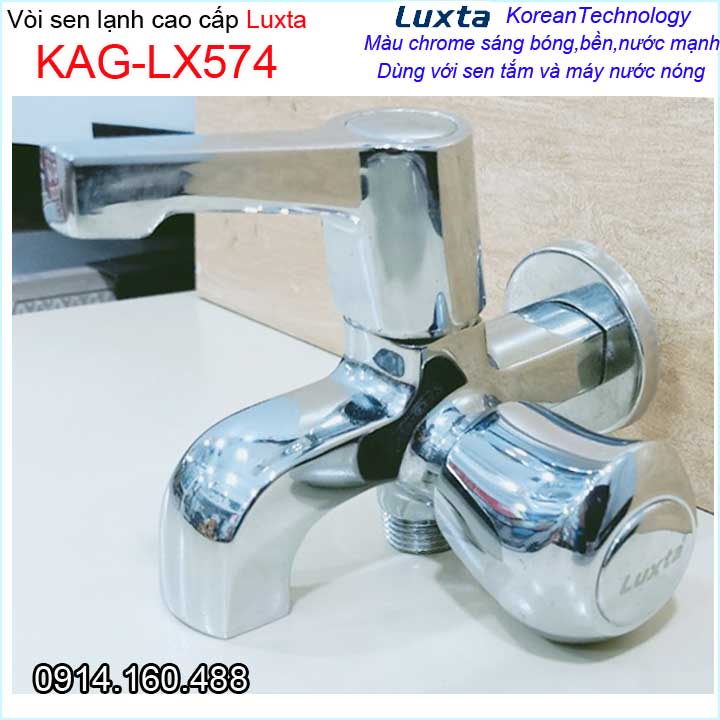 Vòi sen lạnh gắn tường Luxta KAG-LX574 tay gạt, Củ sen nước mạnh chrome bóng thiết kế đẹp chất lượng siêu bền