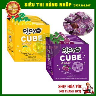 Hộp 6 gói kẹo dẻo Cube Gummy Play more Thái Lan 2 vị xoài và việt quất