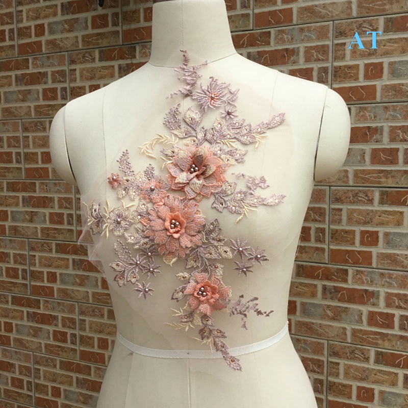Miếng Dán Ủi Trang Trí Quần Áo / Váy Dạ Hội Thêu Ren Hoa 3D