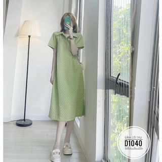 Bigsize Đầm cổ trụ D1040