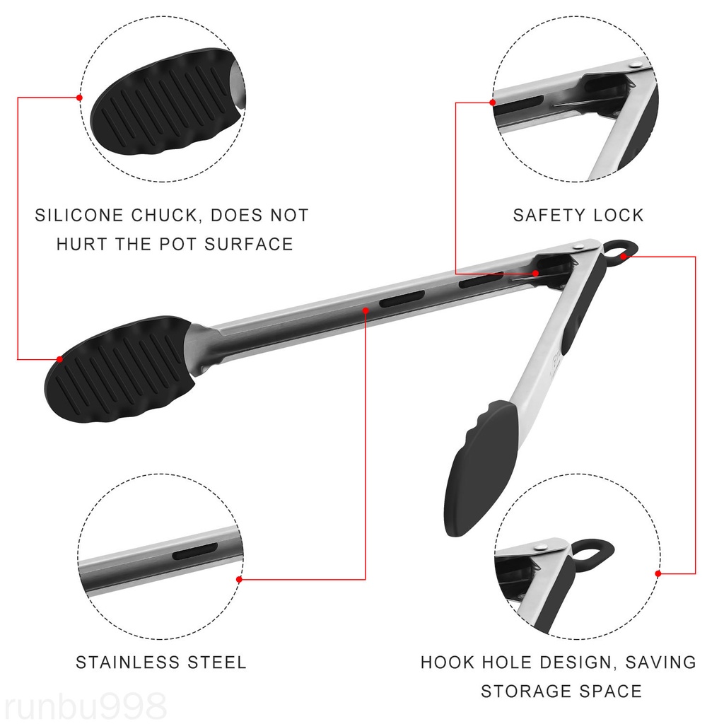 Kẹp Gắp Thức Ăn Bằng Silicone Chống Trượt Tiện Dụng Cho Gia Đình Nhà Hàng