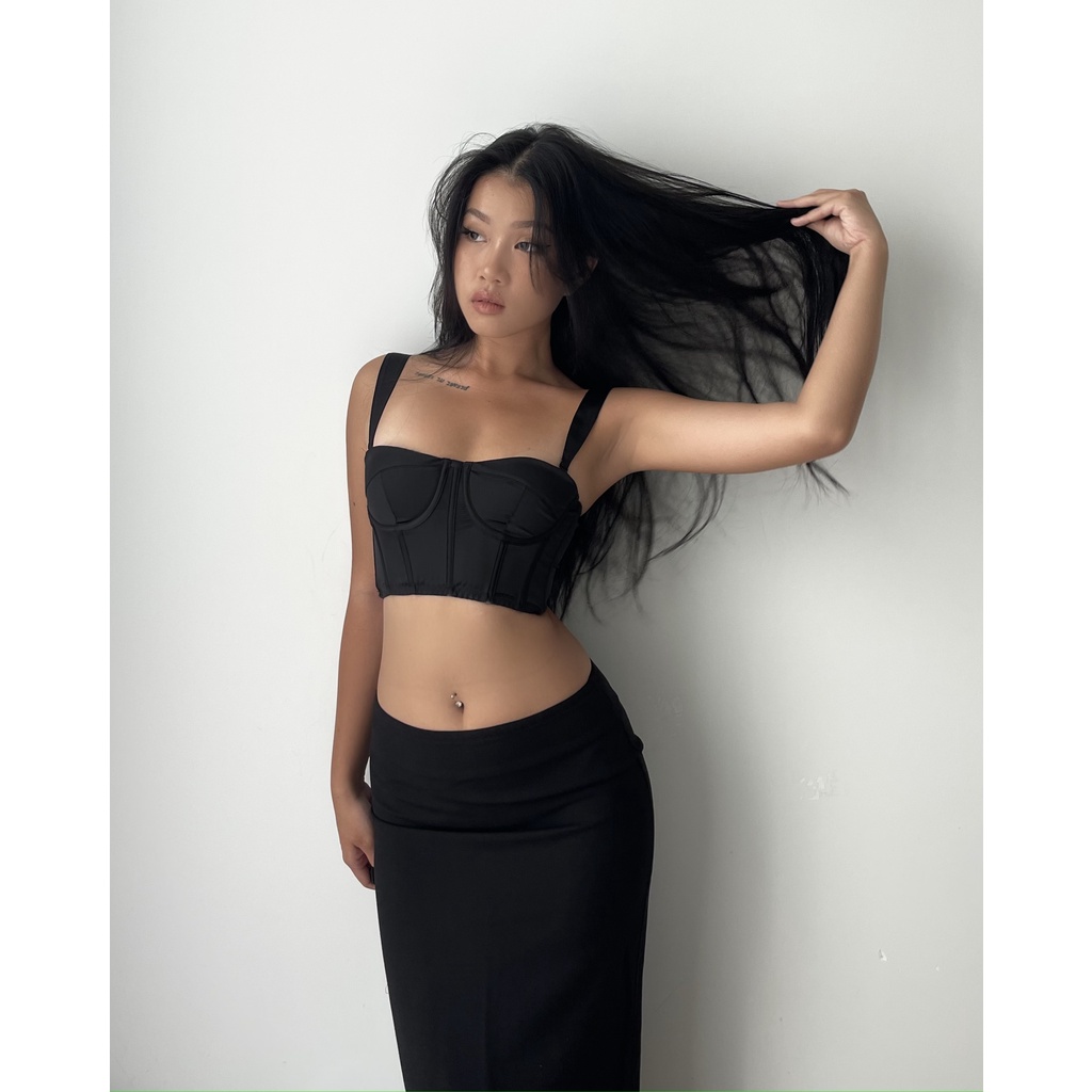 Jane Corset - Áo Bra Top Lụa Cao Cấp Mềm Mại Áo Corset Cúp Ngang Thiết Kế La Perbra Premium