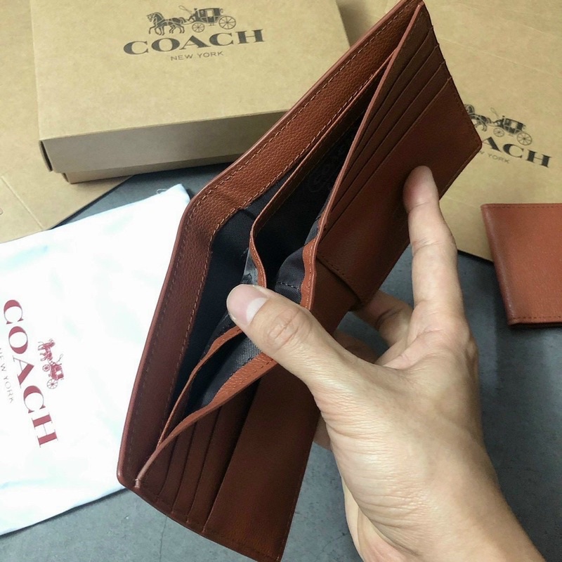 Ví ngắn Coach nam da thật mềm mịn chuẩn