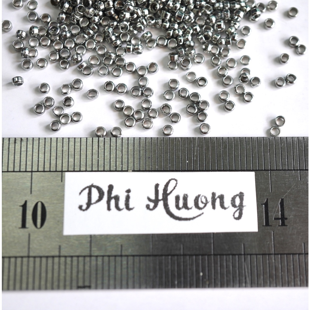 Gói 2.5g  bi bóp 2mm - 2.5mm dùng kẹp đầu dây, chặn hạt làm trang sức handmade