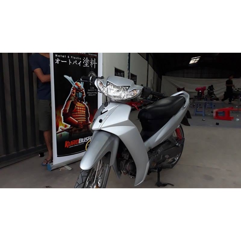 Combo Cao Cấp sơn Samurai, sơn xịt xe máy 3/124 MÀU BẠC (Lót 2K04, Màu 3/124, Phủ 2K01)
