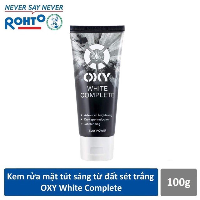 OXY White Complete - Kem rửa mặt tút sáng từ đất sét trắng 100g