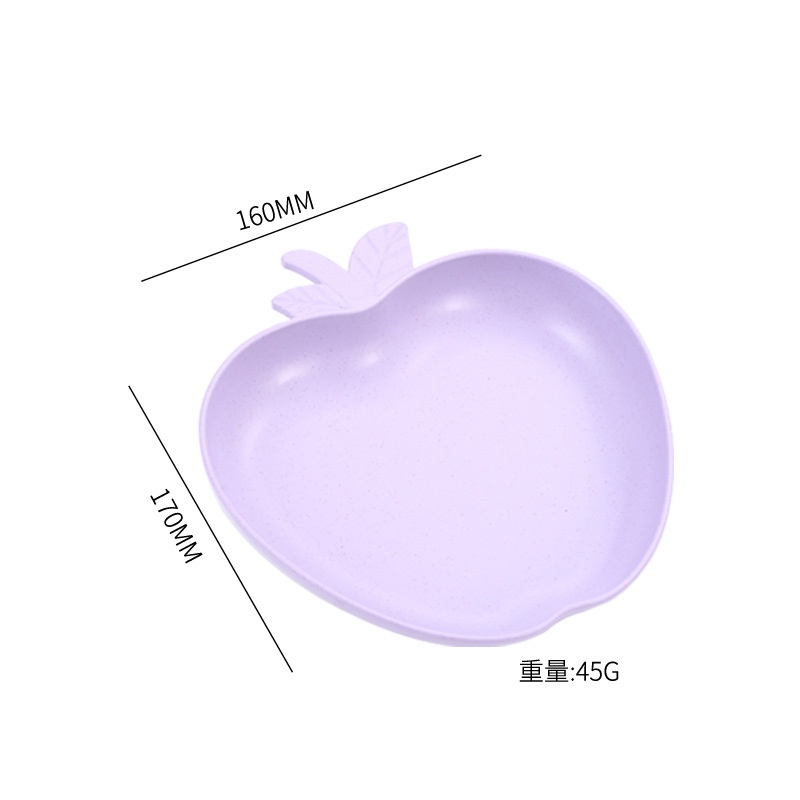 Set 5 Đĩa Nhựa Hình Quả Táo 15cm Đựng Thức Ăn Tráng Miệng