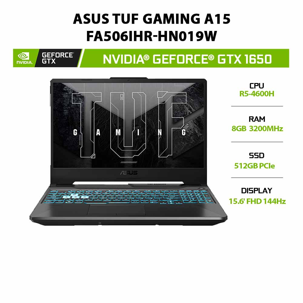 [ELGAME20 giảm 10%]Laptop ASUS TUF A15 FA506IHR-HN019W R5-4600H|8GB|512GB|GTX 1650 4GB|156' 144Hz|W11