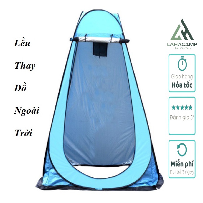 lều thay đồ 100% tráng bạc, tự bung khung thép, có cửa sổ thoáng trên đỉnh lều